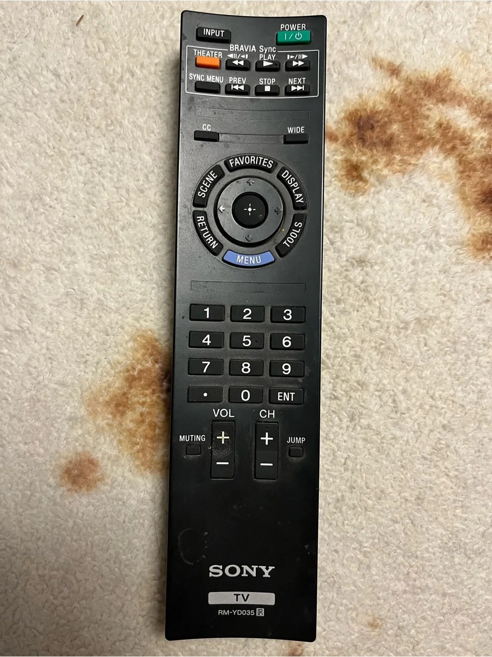 Sony Black TV Remote RM-YD033 Style